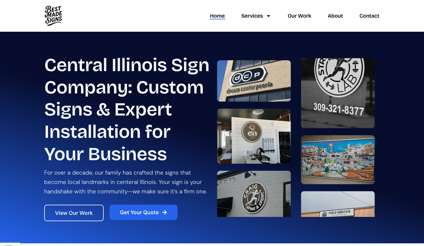 The new Best Made Signs website Adsori built — a conversion-focused local sign company site